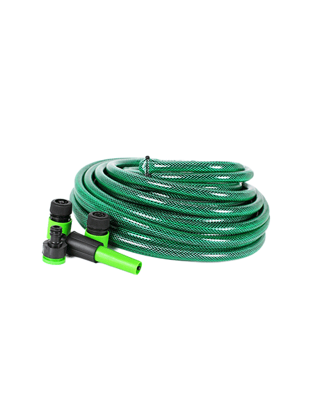 TUYAU D'ARROSAGE 15M VERT AVEC ACCESSOIRE " MS PIPE"