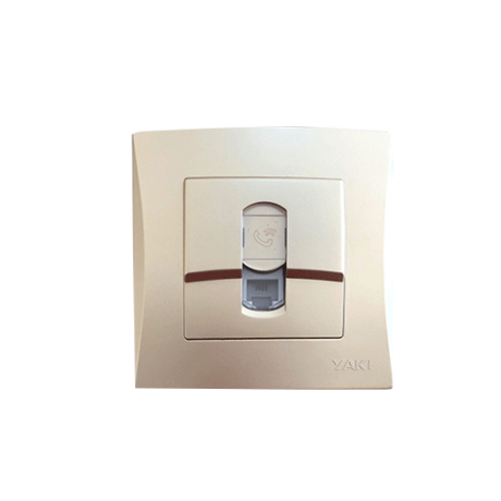 PRISE ENCASTRE TELEPHONE RJ12 DORE "YAKI" REF:2449G