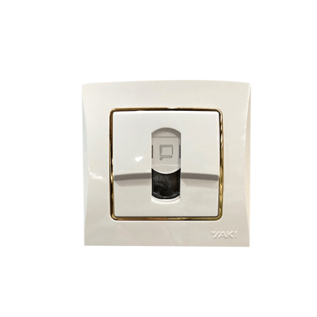 PRISE ENCASTRE  INTERNET RJ45 BLANC-DORE "YAKI" REF:2449-4WG