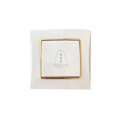 BOUTON POUSSOIR A BASCULE LUMINEUX  BLANC-DORE "YAKI" REF:2551/00WG