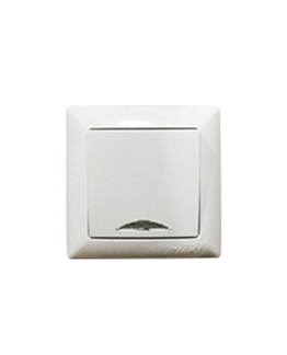 INTERRUPTEUR SIMPLE LUMINEUX BLANC ENCASTRE "YAKI" REF: W05 A