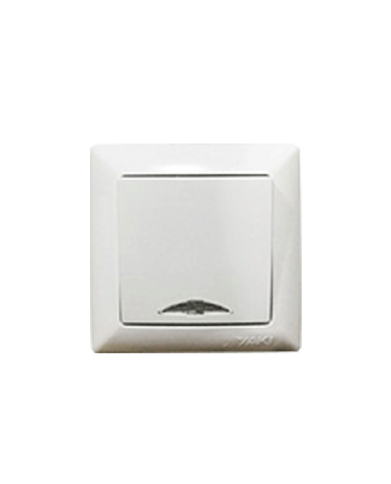 INTERRUPTEUR SIMPLE LUMINEUX BLANC ENCASTRE "YAKI" REF: W05 A