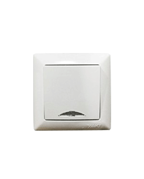 INTERRUPTEUR SIMPLE LUMINEUX BLANC ENCASTRE "YAKI" REF: W05 A