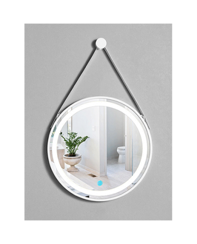 MIROIR LED ROND SUSPENDU BLANC  REF: RMBL60W