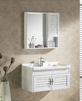 MEUBLE SALLE DE BAIN 800*480*480MM - MIROIR 700*130*700MM REF:8506