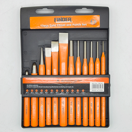 SERIE DE CISEAU A BOIS 12PCS  "FINDER" BOITE DE 10 PCS REF:196143