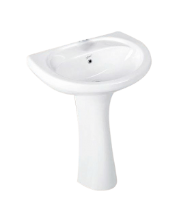 LAVABO ROND BLANC AVEC COLONNE 22"x16 "INDE"