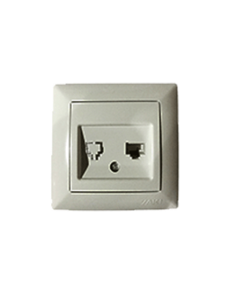 PRISE INTERNET  RJ-45 BLANC ENCASTRE "YAKI" REF: W22 A