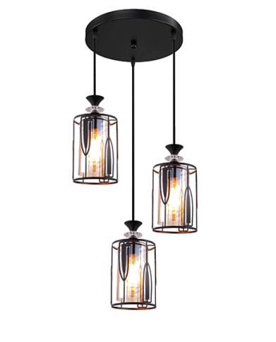 LUSTRE LED SUSPENDUE MODERNE 1XE27 REF:LM404-3