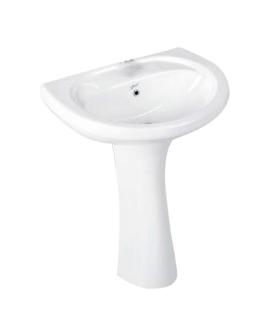 LAVABO ROND BLANC AVEC COLONNE 22"x16 "INDE-REPOSE"