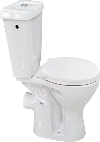 WC HORIZONTAL DOUBLE POUSSOIR BLANC P TRAP "INDE" 600*400*755MM