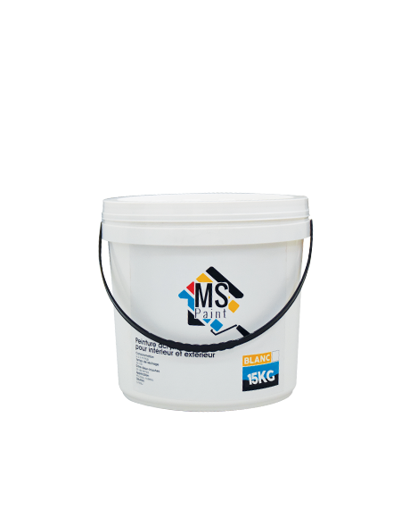 PEINTURE A L'EAU INT/EXT " MS" 15KG BLANC REF:5000/15