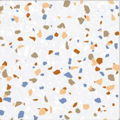 CARREAUX 400X400X7.5MM BLANC TERRAZZO- "INDE" REF: TERO-WHITE-40